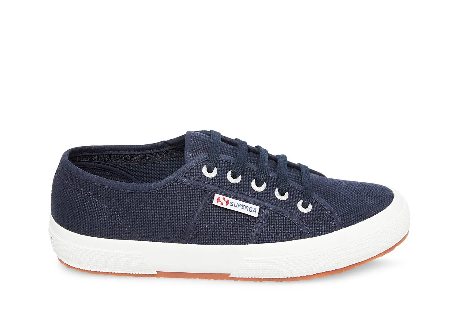Superga 2750 Cotu Classic Unisex Lace Up Fashion Shoe Sneaker White Navy Canvas (41.5 (US Men's 8.5, US Women's 10) Medium, NAVY)