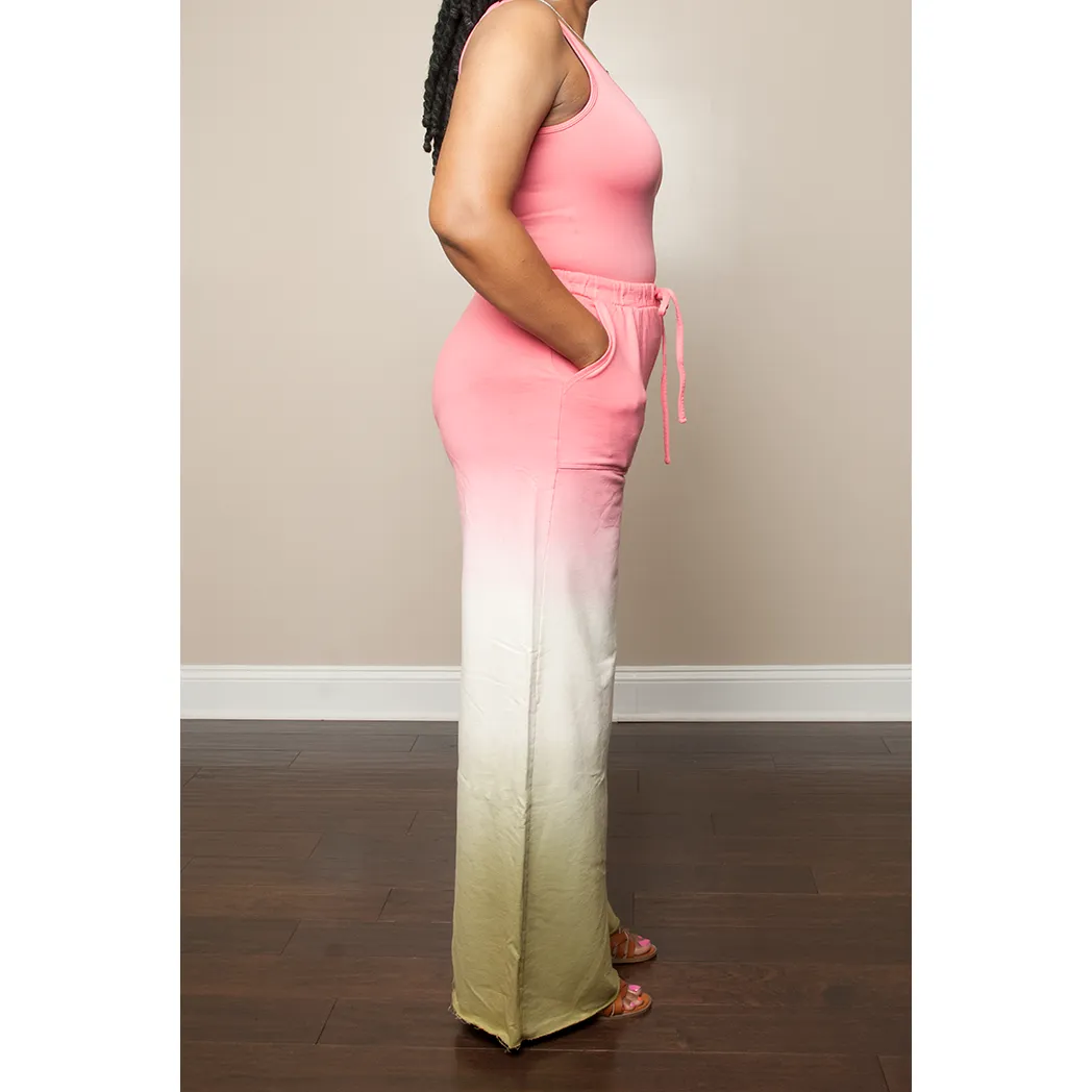 Tie Dye Desert Rose and Olive Sweatpants Set