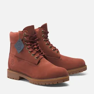 Timberland HERITAGE LACE UP PREMIUM 6 IN WATERPROOF BOOT Men’s -DARK RED NUBUCK