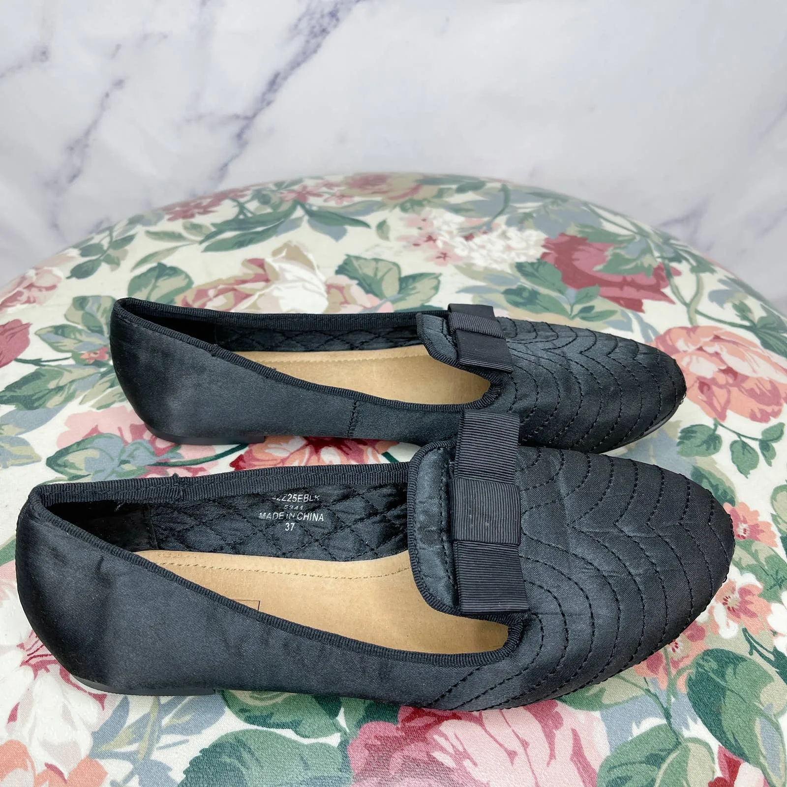 Topshop | Black Silk Stitch Loafers | 37 (6)
