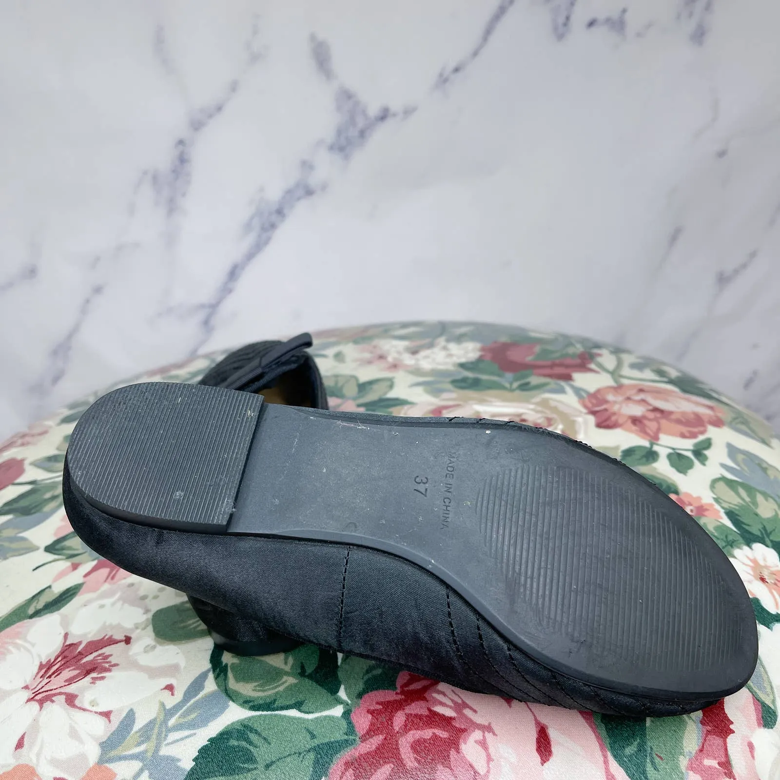Topshop | Black Silk Stitch Loafers | 37 (6)