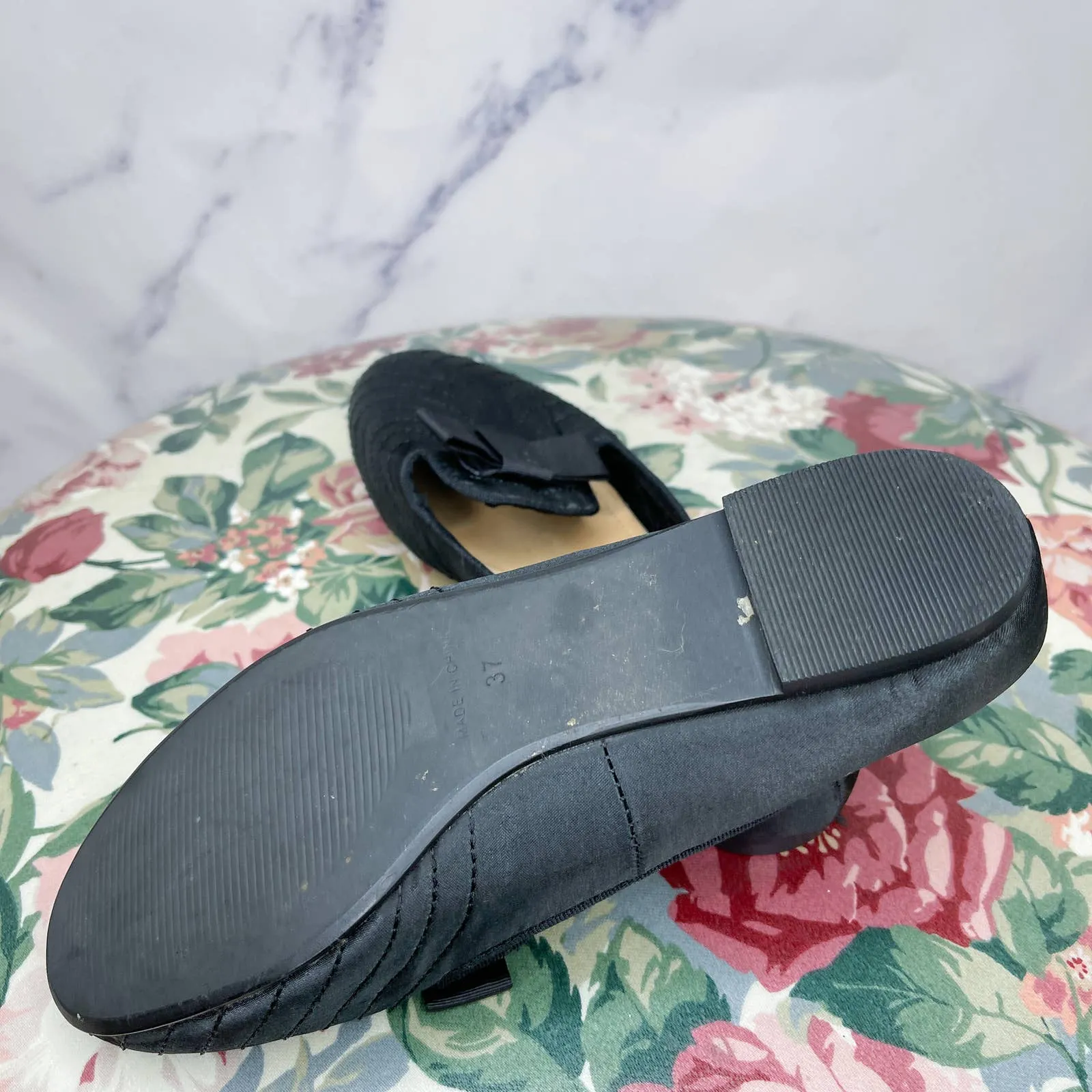 Topshop | Black Silk Stitch Loafers | 37 (6)