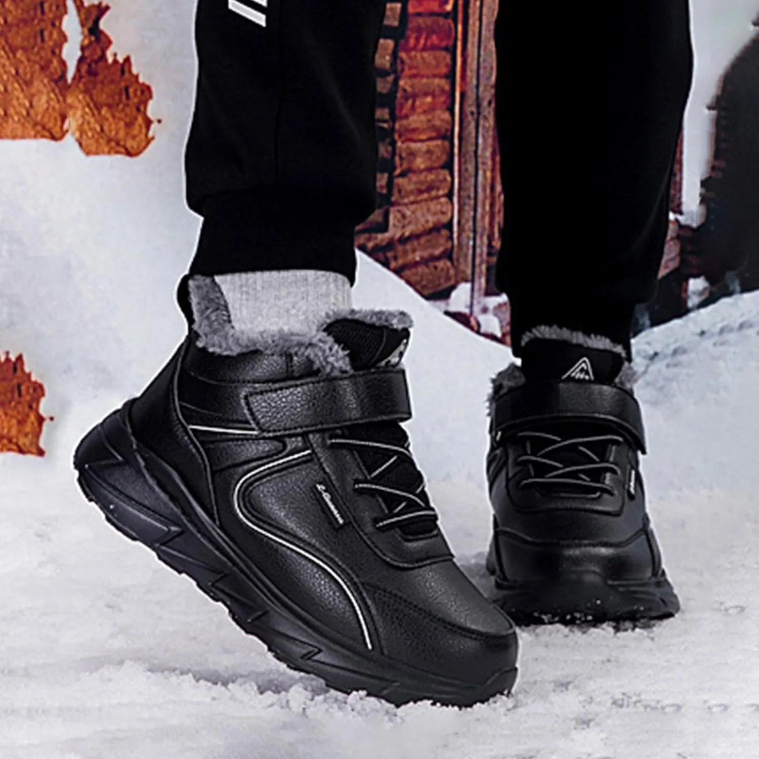 Work Boots for Men Soft Toe Hiking Sneakers Shoes with Fur Lined Women Safety Shoes Wide Width Waterproof Platform Botas Slip Resistant Hike Grounded Footwear